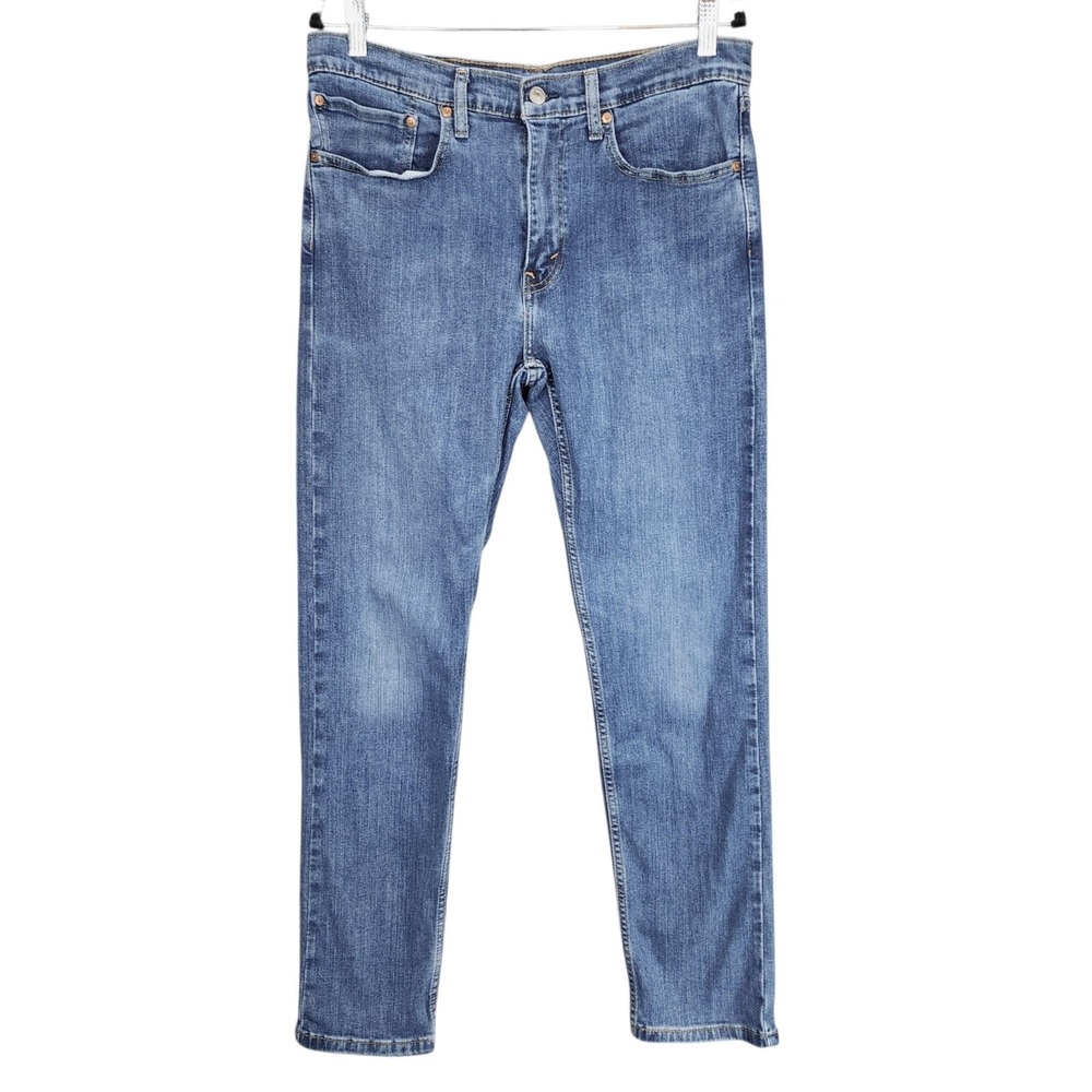 Levis 502 Jean 34x32(32x31) Men Taper Stretch Cotton Blend Blue All Seasons Tech